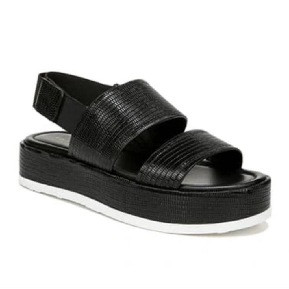 Via Spiga Gabourey 2 Slingback Platform Sandals Black Leather Sz 7.5 - worn once